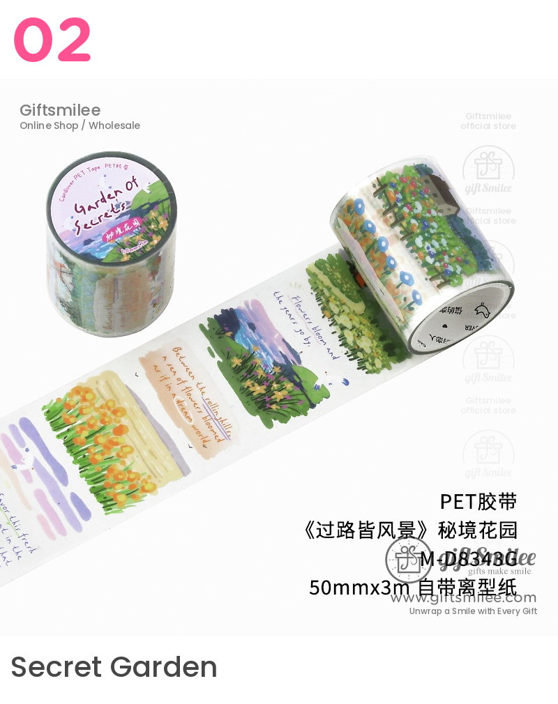 Transparent Pet Scenic Collage Vintage Pastel Decorative Tape | KS-RT-1800