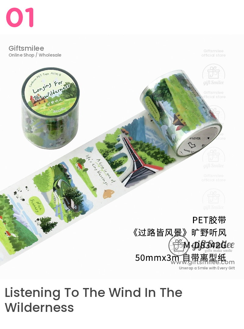 Transparent Pet Scenic Collage Vintage Pastel Decorative Tape | KS-RT-1800