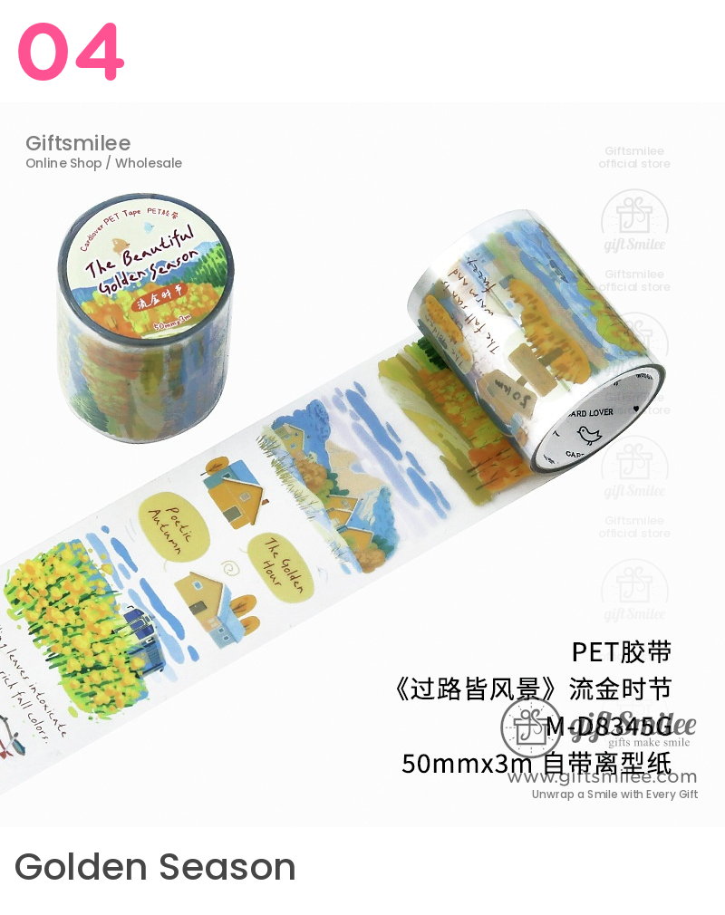 Transparent Pet Scenic Collage Vintage Pastel Decorative Tape | KS-RT-1800