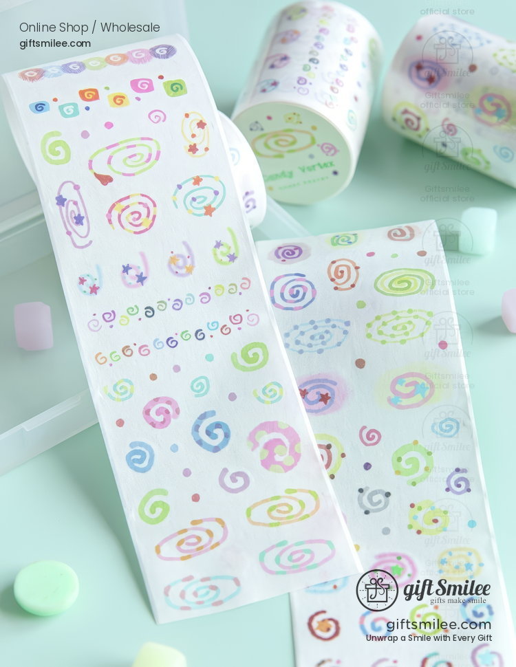 Translucent Die-Cut Candy Motifs Decorative Tape | KS-RT-1803