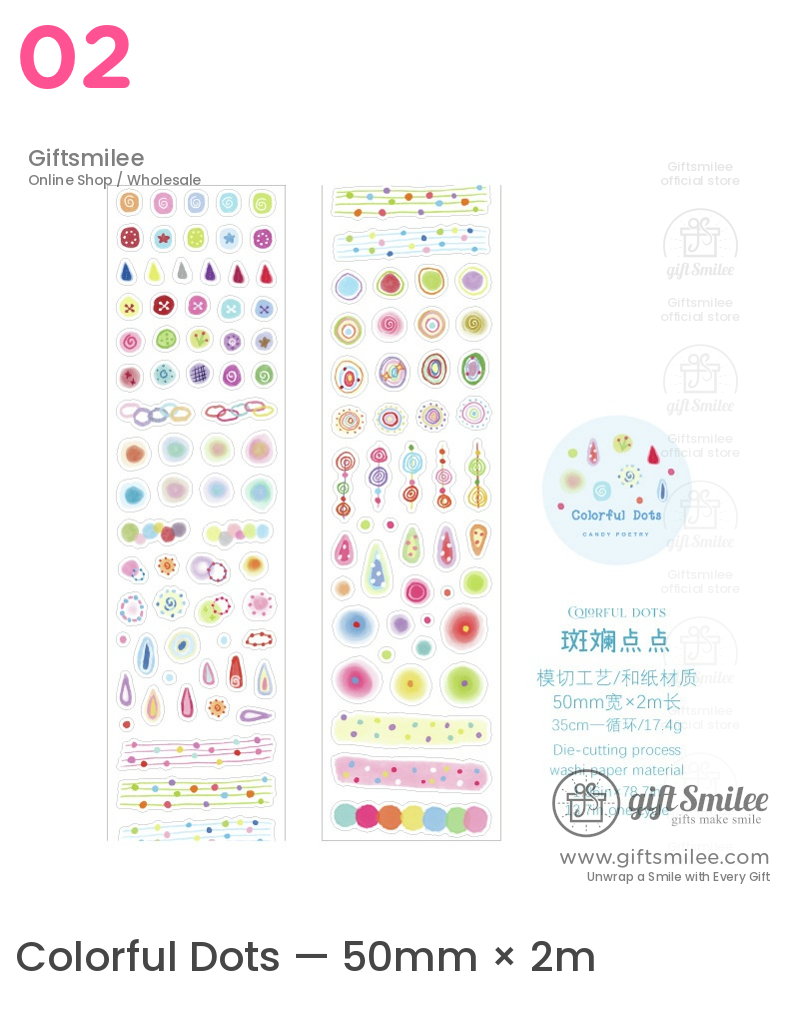 Translucent Die-Cut Candy Motifs Decorative Tape | KS-RT-1803