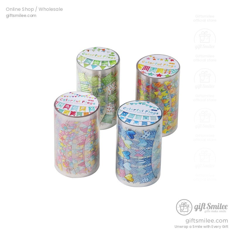 Pet Die-Cut Colorful Flag Garland Decorative Tape | KS-RT-1804