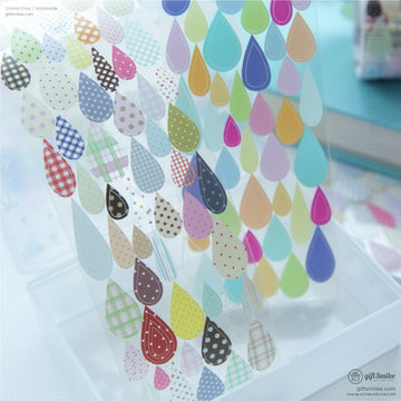 Pet Silver Foil Die-Cut Raindrops Decorative Tape | KS-RT-1805