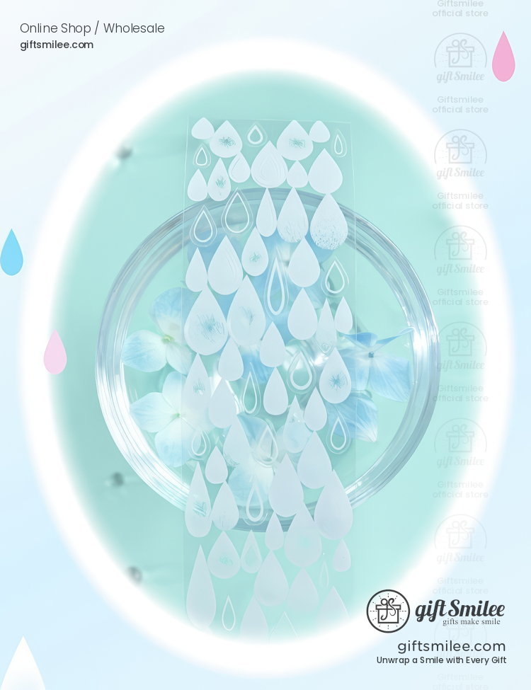 Pet Silver Foil Die-Cut Raindrops Decorative Tape | KS-RT-1805