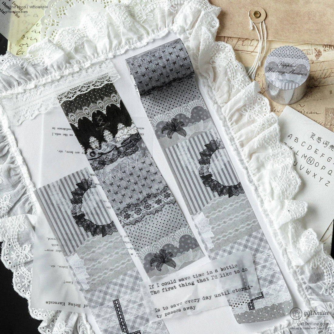 Vintage Lace Patchwork Translucent Wide Washi Tape | KS-RT-1809