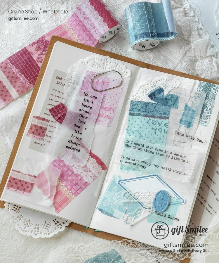 Vintage Lace Patchwork Translucent Wide Washi Tape | KS-RT-1809