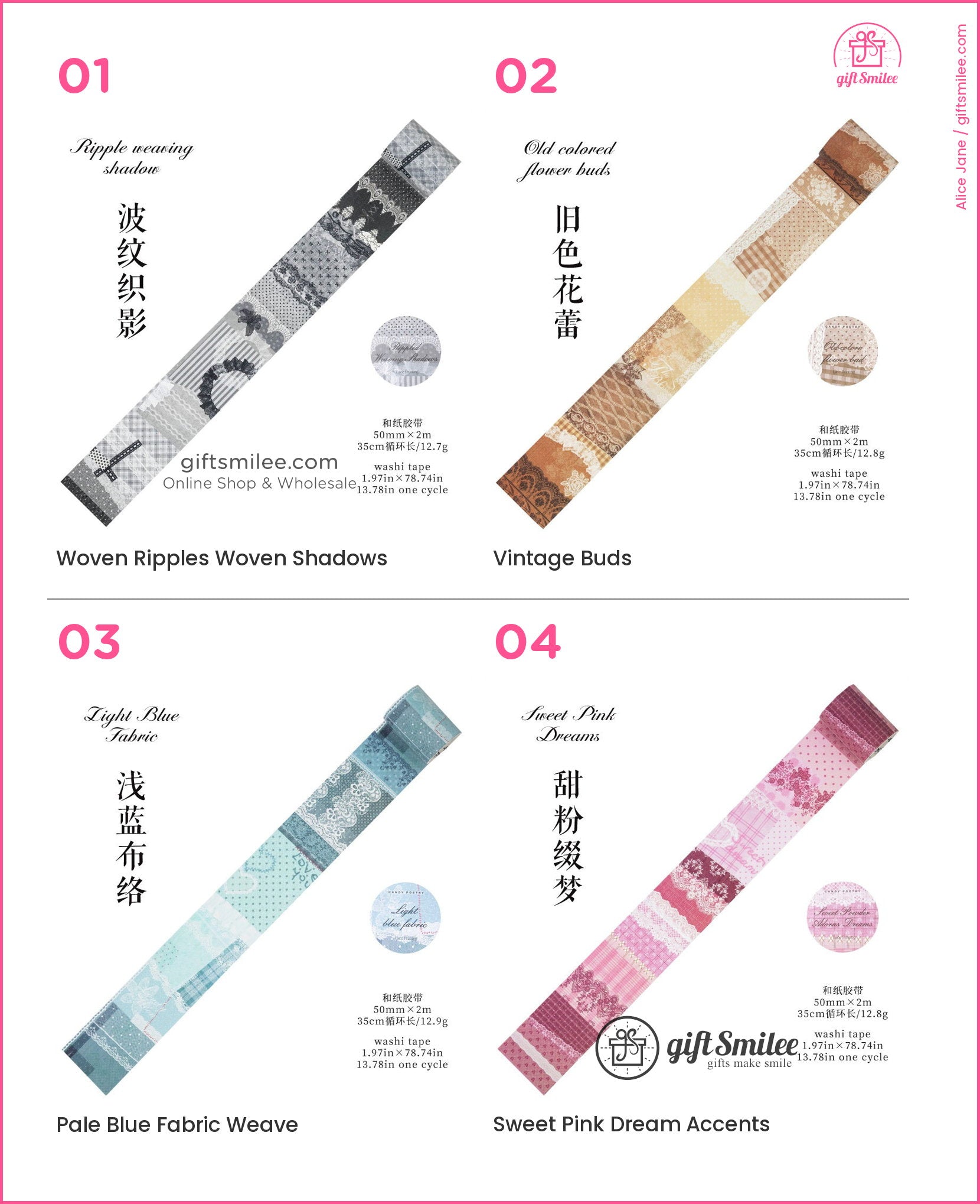 Vintage Lace Patchwork Translucent Wide Washi Tape | KS-RT-1809