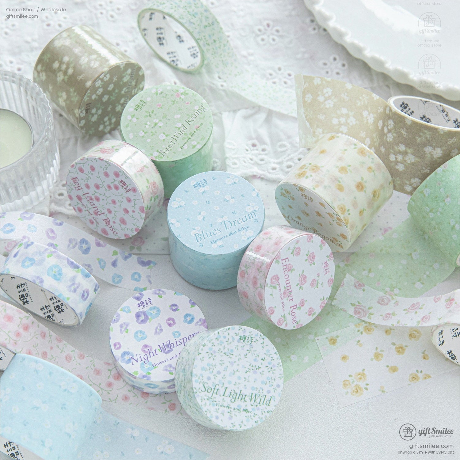 Wide Washi Floral Pastel Series Washi Tape | KS-RT-1810
