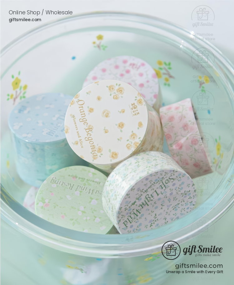 Wide Washi Floral Pastel Series Washi Tape | KS-RT-1810