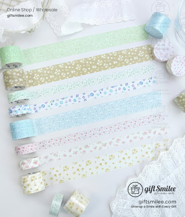 Wide Washi Floral Pastel Series Washi Tape | KS-RT-1810