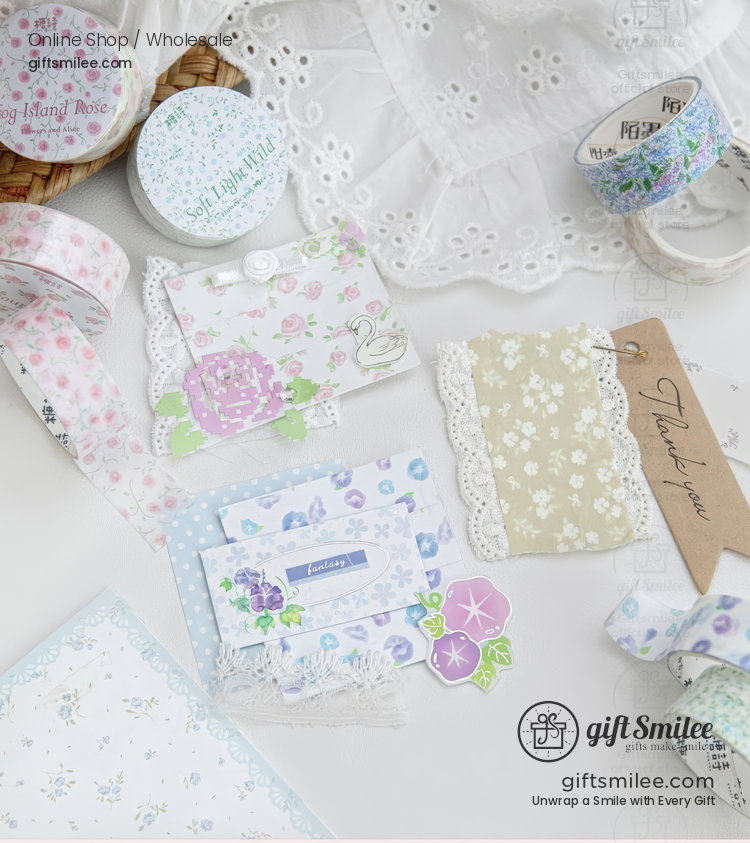 Wide Washi Floral Pastel Series Washi Tape | KS-RT-1810
