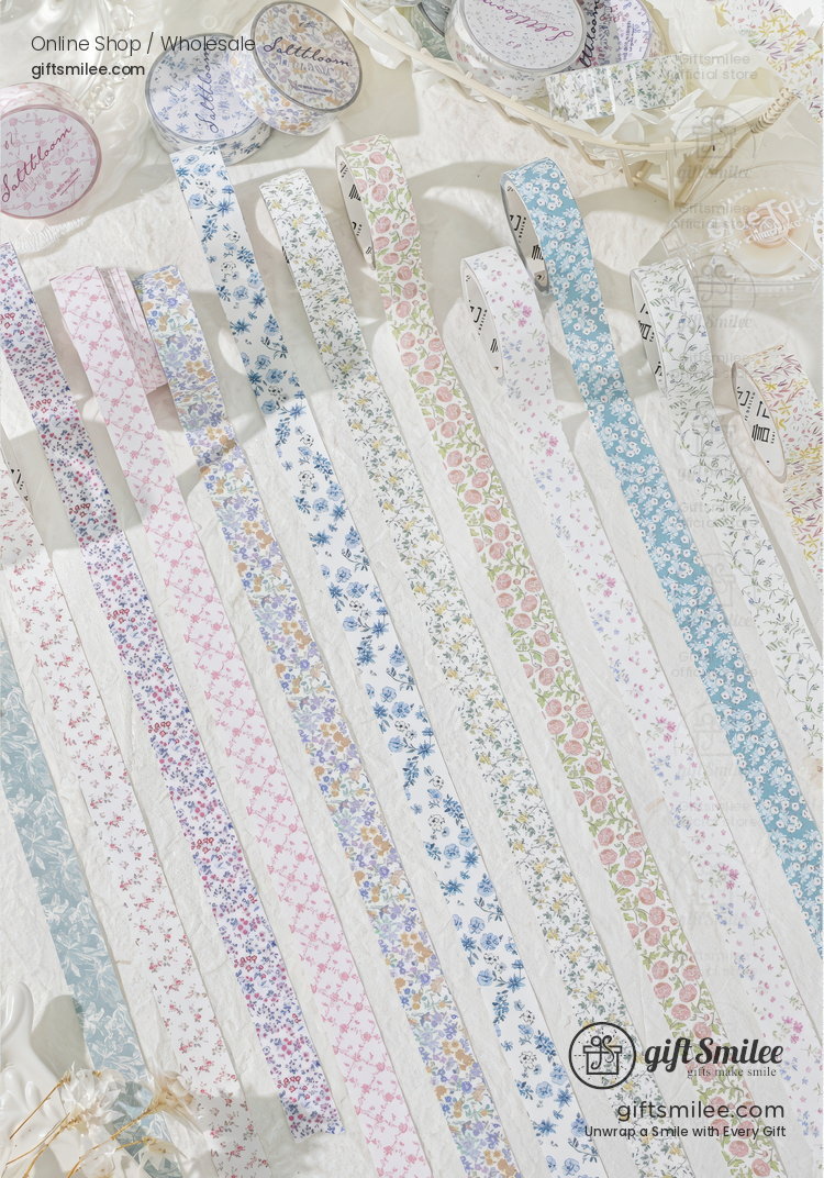 Glitter Floral Pet Translucent Wide Decorative Tape | KS-RT-1811