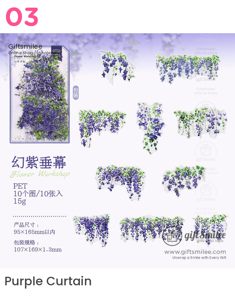 Garden Bloom Transparent Sticker Pack - Floral Scrapbooking & Diy Crafts Accessory Sticker Packs | scrapbooking kit
