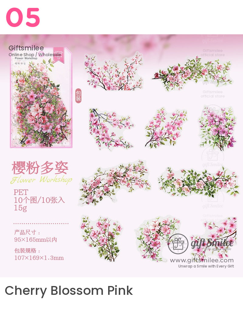 Garden Bloom Transparent Sticker Pack - Floral Scrapbooking & Diy Crafts Accessory Sticker Packs | scrapbooking kit
