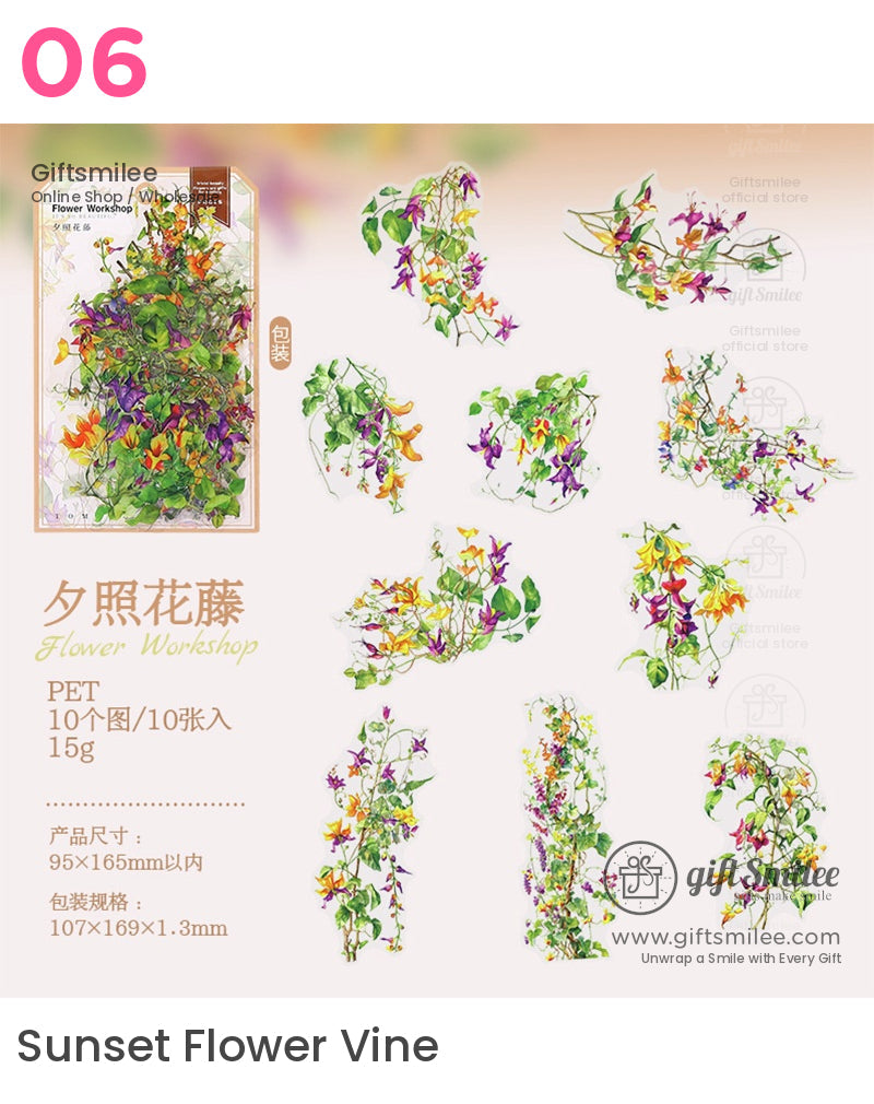 Garden Bloom Transparent Sticker Pack - Floral Scrapbooking & Diy Crafts Accessory Sticker Packs | scrapbooking kit