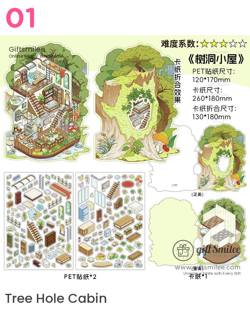 Miniature Scene Stickers - Cozy And Fantasy-Themed Decor Sticker Set Stickers | ins style