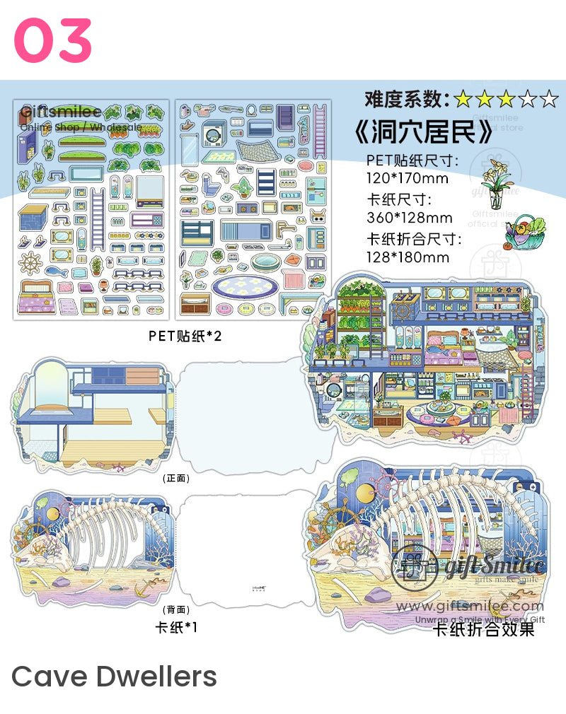 Miniature Scene Stickers - Cozy And Fantasy-Themed Decor Sticker Set Stickers | ins style