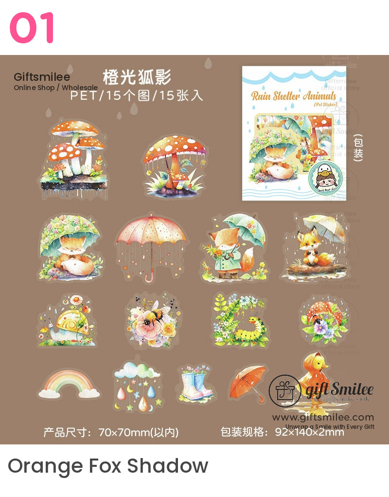 Rain Shelter Animals Stickers | crafting kit