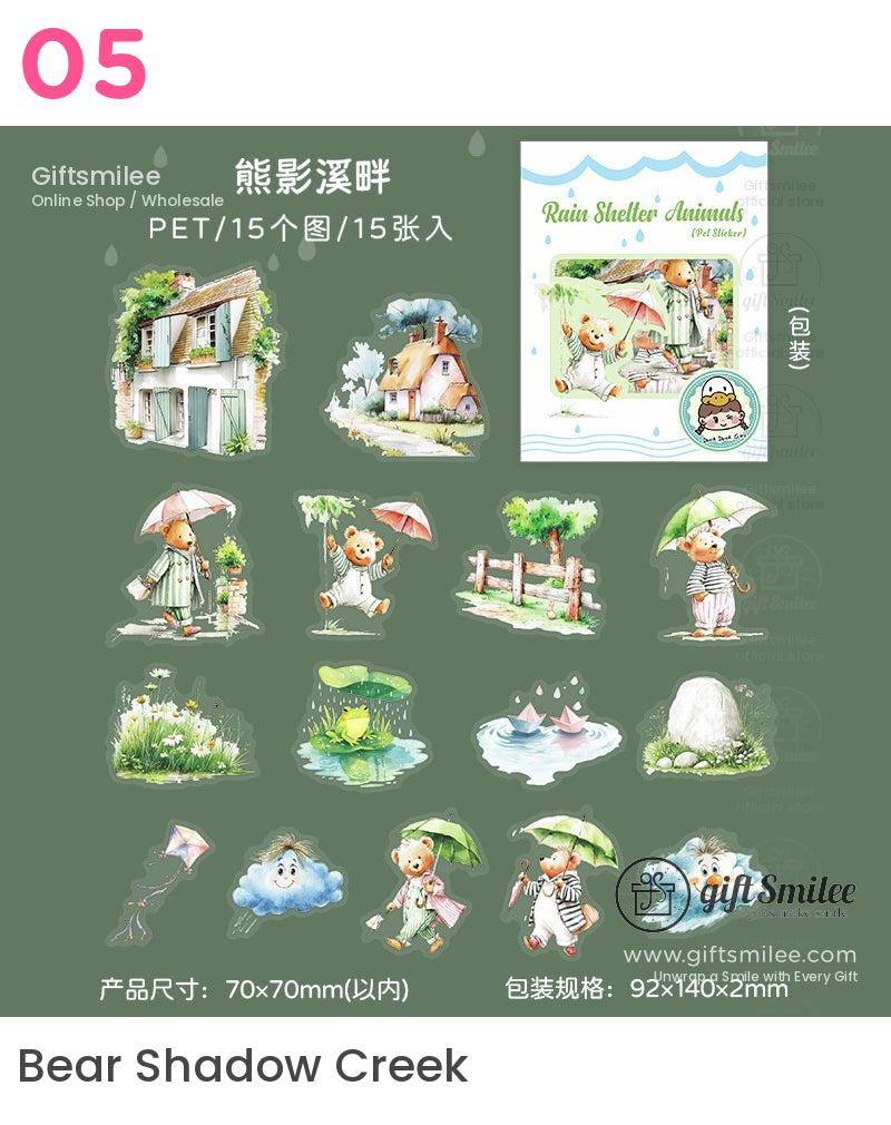 Rain Shelter Animals Stickers | crafting kit