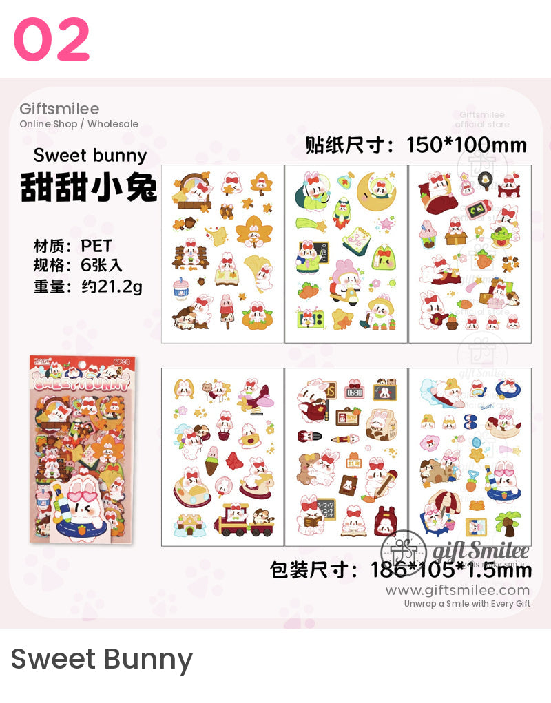 Kawaii Animal Bear Bunny Cat And Dog Stickers | kids gift