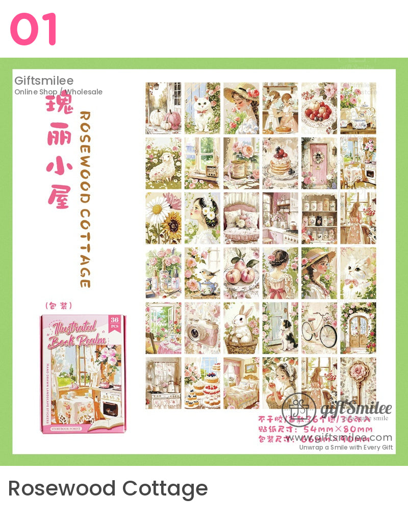 Illustrated Book Realm Stickers | cup deco