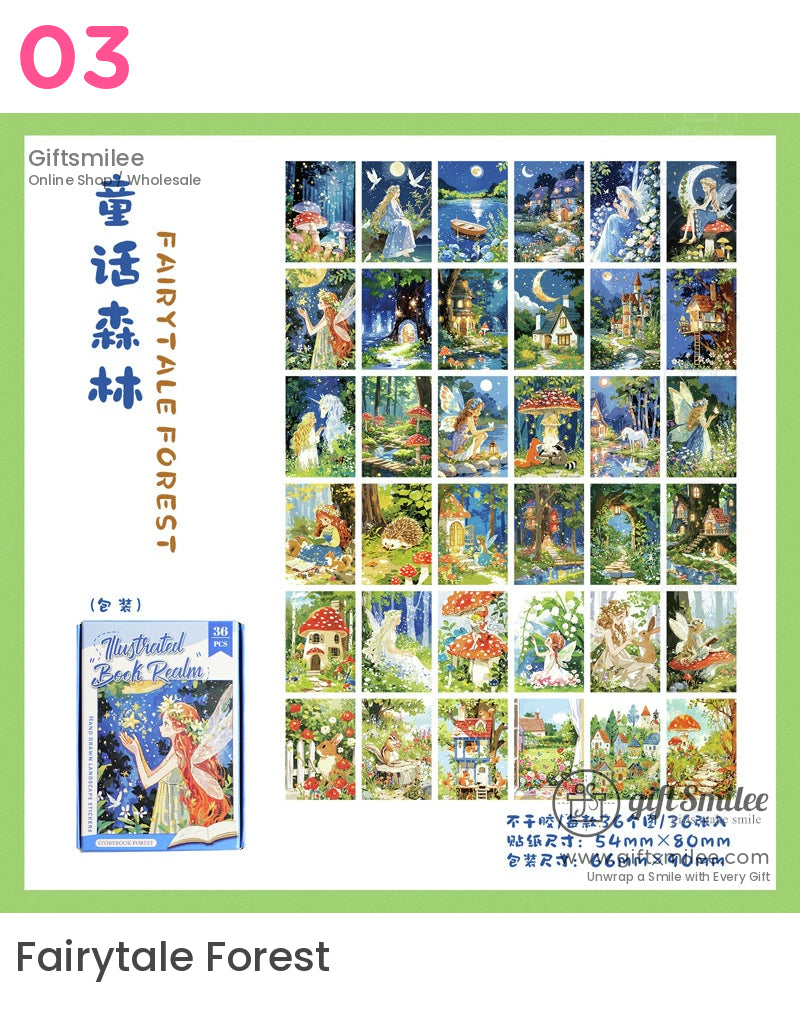 Illustrated Book Realm Stickers | cup deco