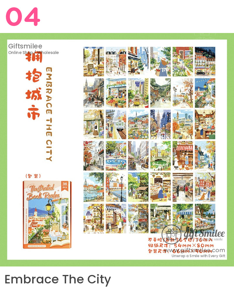 Illustrated Book Realm Stickers | cup deco