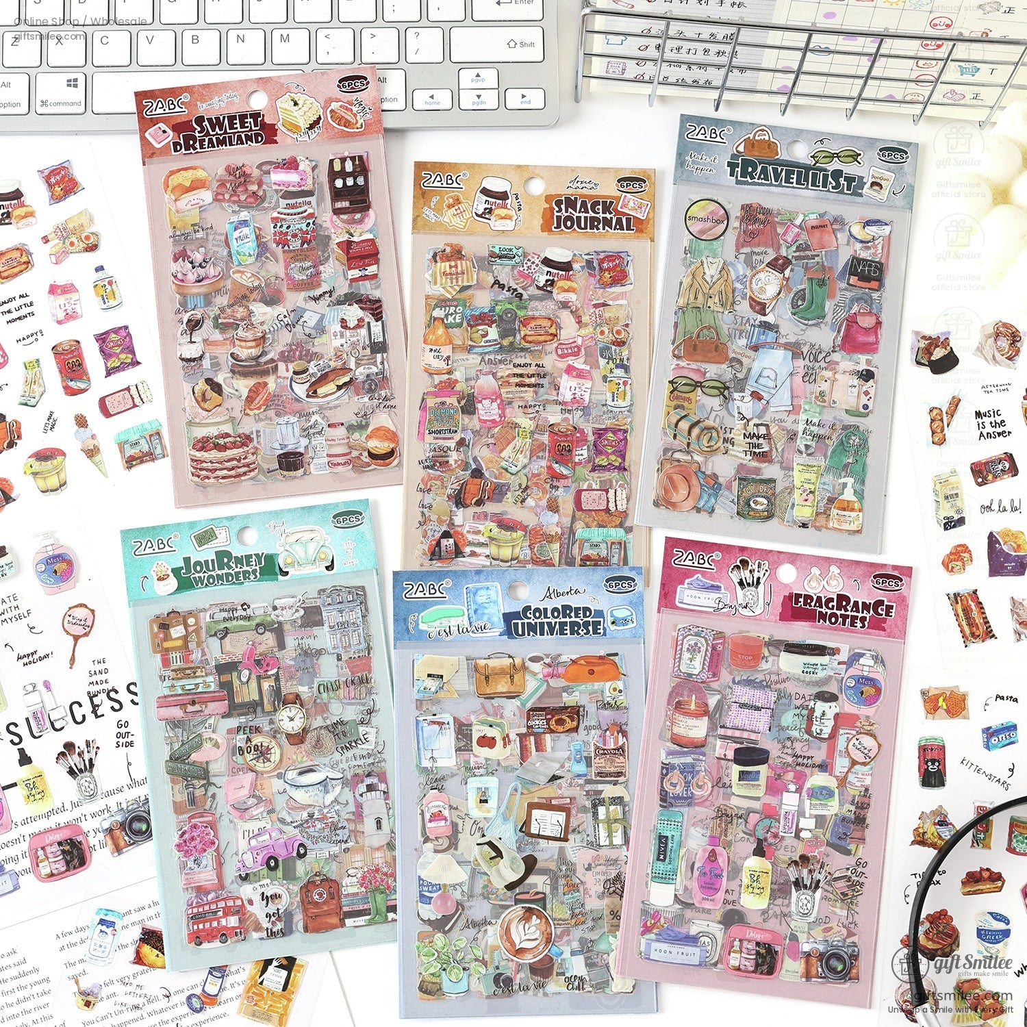 A collection of colorful aesthetic sticker packs for journaling and crafts