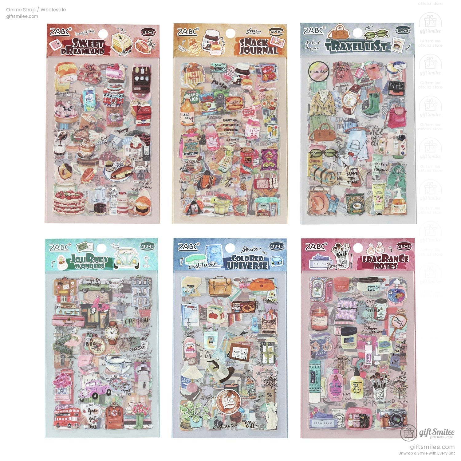Assorted vintage-style sticker sheets for planners and DIY projects