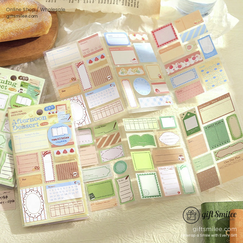 Pastelcolored planner stickers with decorative frames todo lists calendars and memo designs on glossy sheets