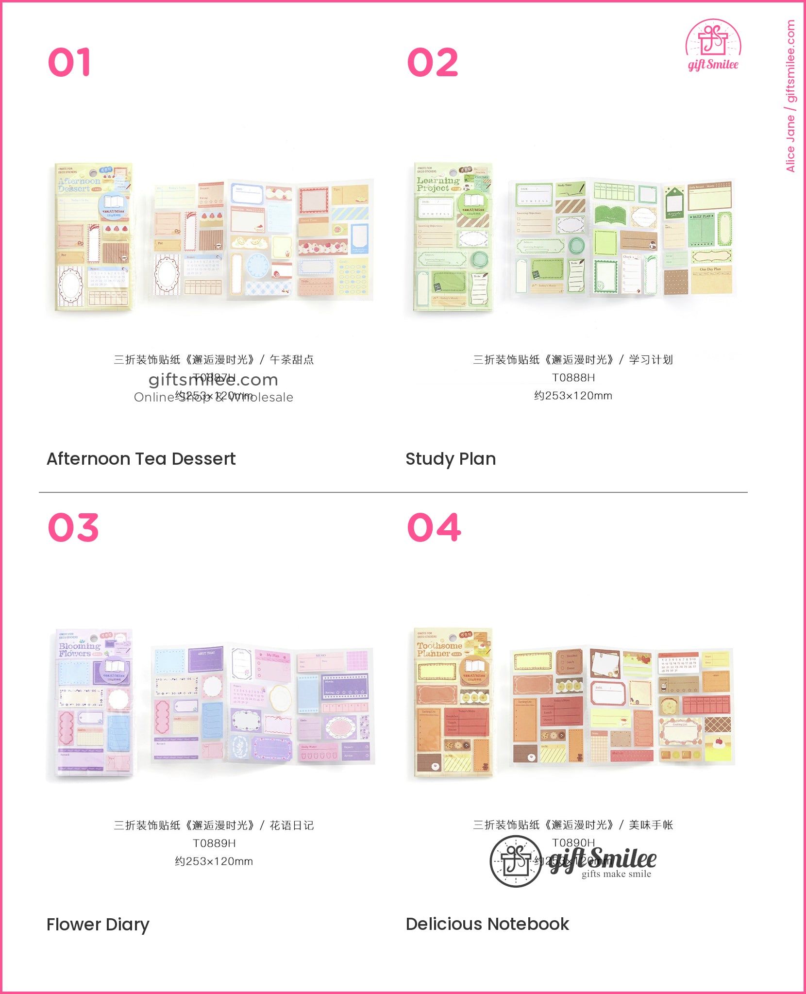 Pastelcolored stationery set with dessertthemed stickers tags and labels in beige pink and light blue tones  