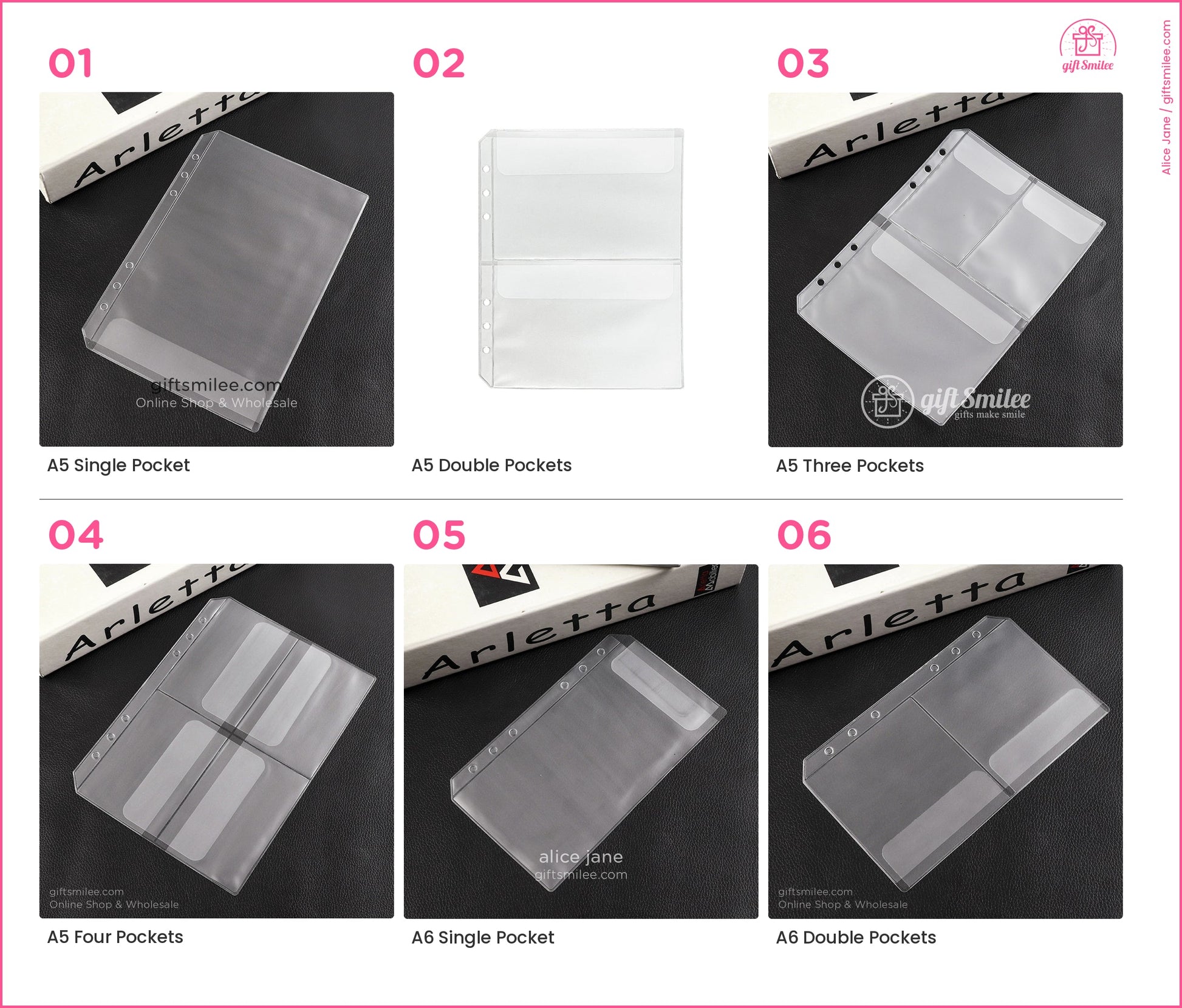 Transparent A5 plastic sleeve with a single pocket and binder holes perfect for document organization  
