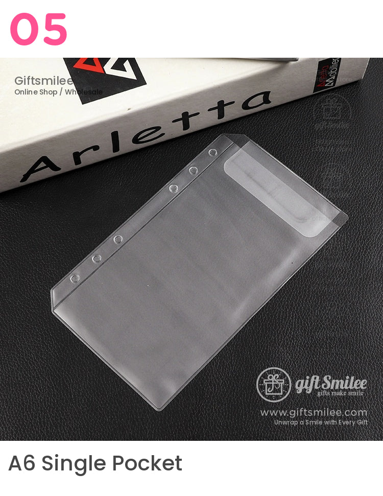 Transparent plastic document sleeve with reinforced punched holes matte finish and secure topopening design