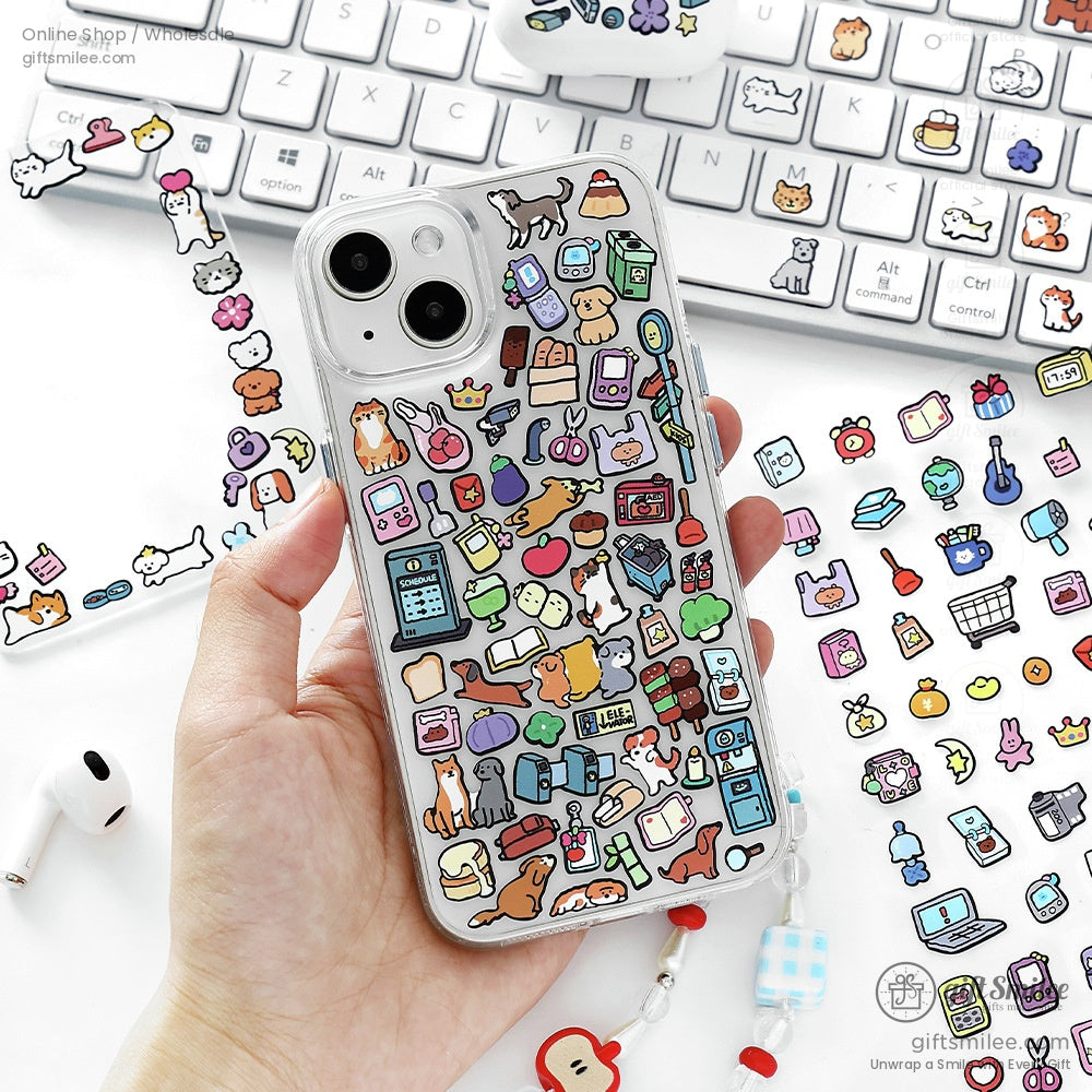 Matte Waterproof Pet Mini Icon Assorted Sticker Pack | KS-SA-4258