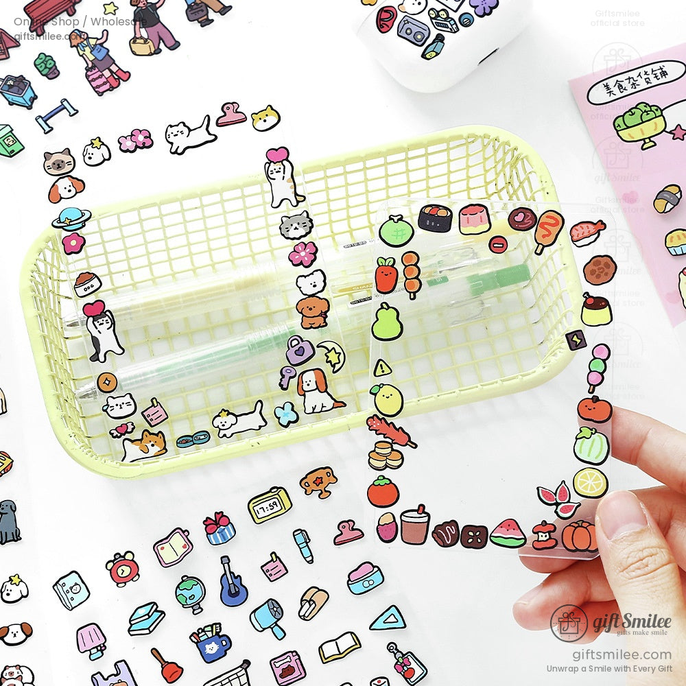 Matte Waterproof Pet Mini Icon Assorted Sticker Pack | KS-SA-4258