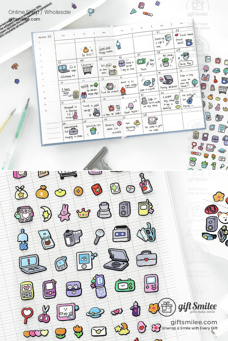 Matte Waterproof Pet Mini Icon Assorted Sticker Pack | KS-SA-4258