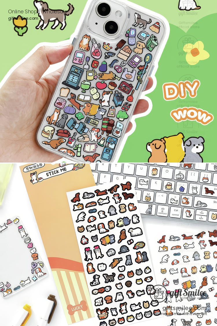 Matte Waterproof Pet Mini Icon Assorted Sticker Pack | KS-SA-4258