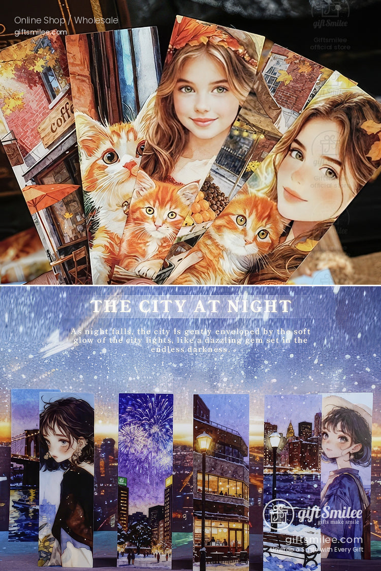 Matte Paper Die‑Cut 25Pcs Urban Watercolor Sticker Pack | KS-SA-4262