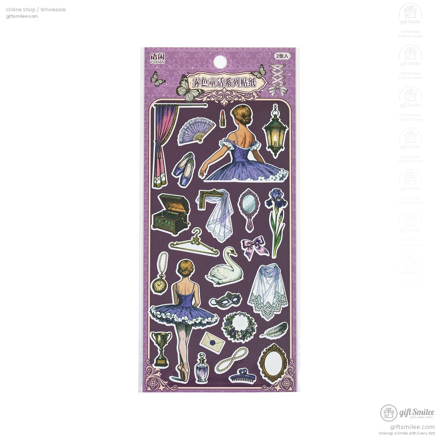 Vintage Matte Pet Die-Cut Rich Ink Illustrations Sticker Sheets | KS-SA-4263