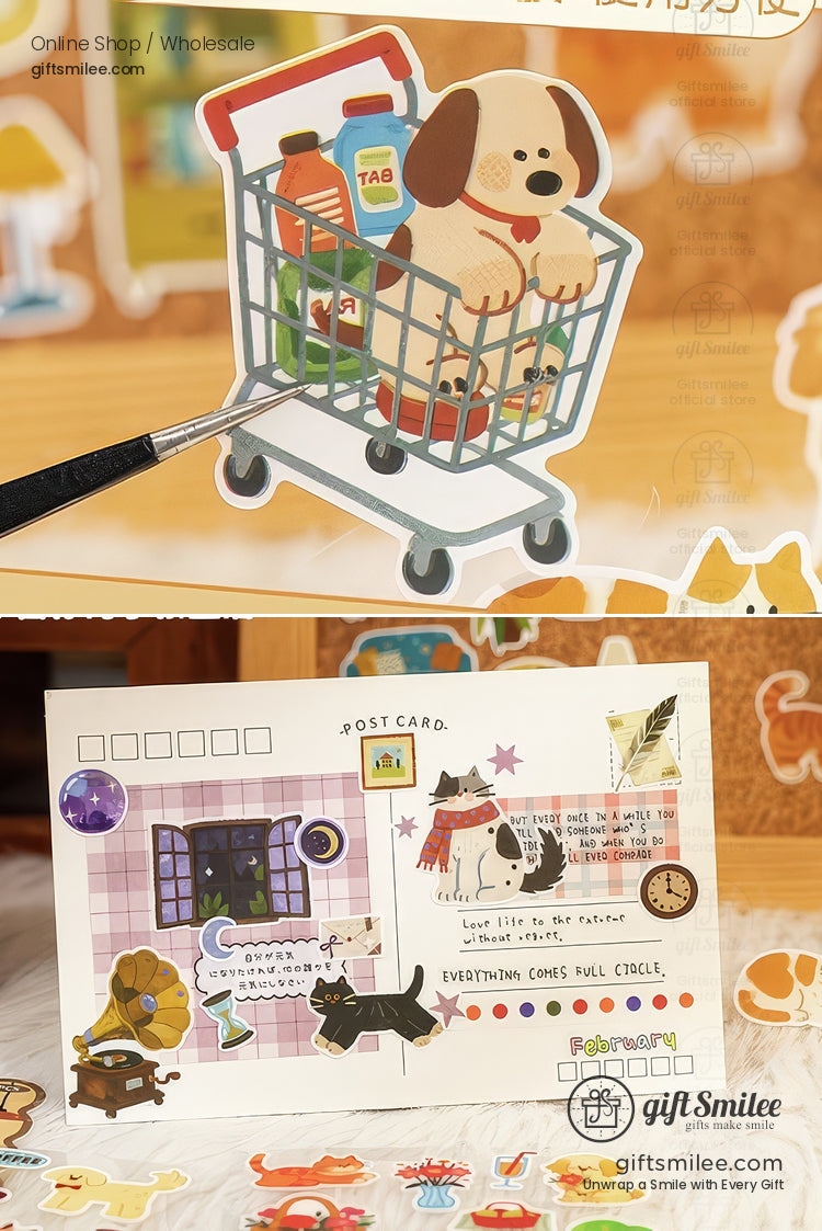 Matte Pvc Die-Cut Rich-Color Animal Motifs Sticker Sheets | KS-SA-4264