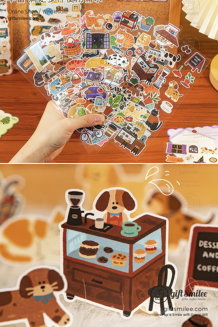 Matte Pvc Die-Cut Rich-Color Animal Motifs Sticker Sheets | KS-SA-4264