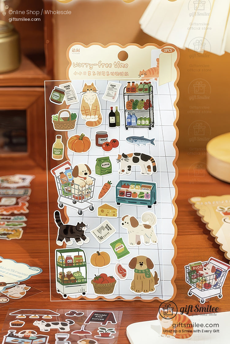 Matte Pvc Die-Cut Rich-Color Animal Motifs Sticker Sheets | KS-SA-4264