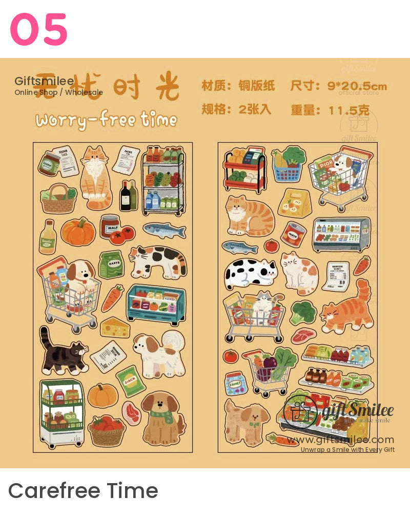 Matte Pvc Die-Cut Rich-Color Animal Motifs Sticker Sheets | KS-SA-4264