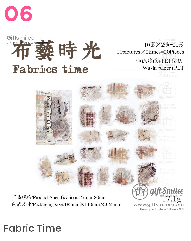Dual-Material Matte Clear Vintage Ink-Wash Butterfly Prints Decorative Sticker Pack | KS-SA-4265