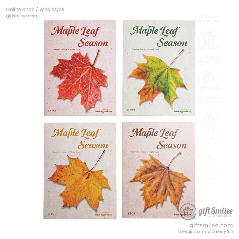 Pet Transparent Realistic Maple Leaves 15Pcs Set Decorative Stickers | KS-SA-4266