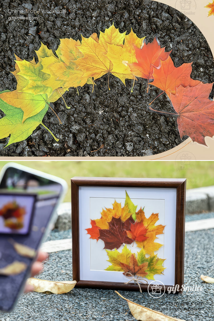 Pet Transparent Realistic Maple Leaves 15Pcs Set Decorative Stickers | KS-SA-4266