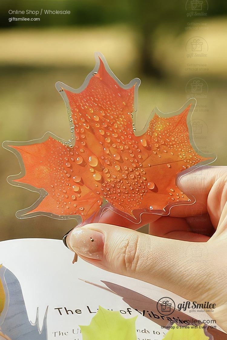 Pet Transparent Realistic Maple Leaves 15Pcs Set Decorative Stickers | KS-SA-4266