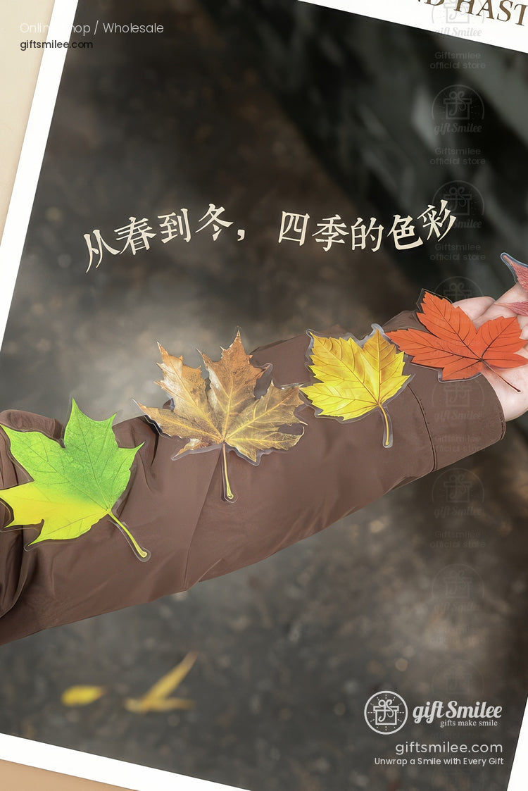 Pet Transparent Realistic Maple Leaves 15Pcs Set Decorative Stickers | KS-SA-4266