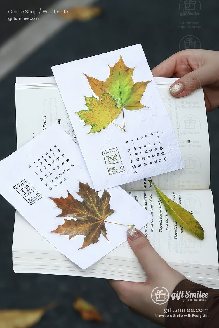 Pet Transparent Realistic Maple Leaves 15Pcs Set Decorative Stickers | KS-SA-4266