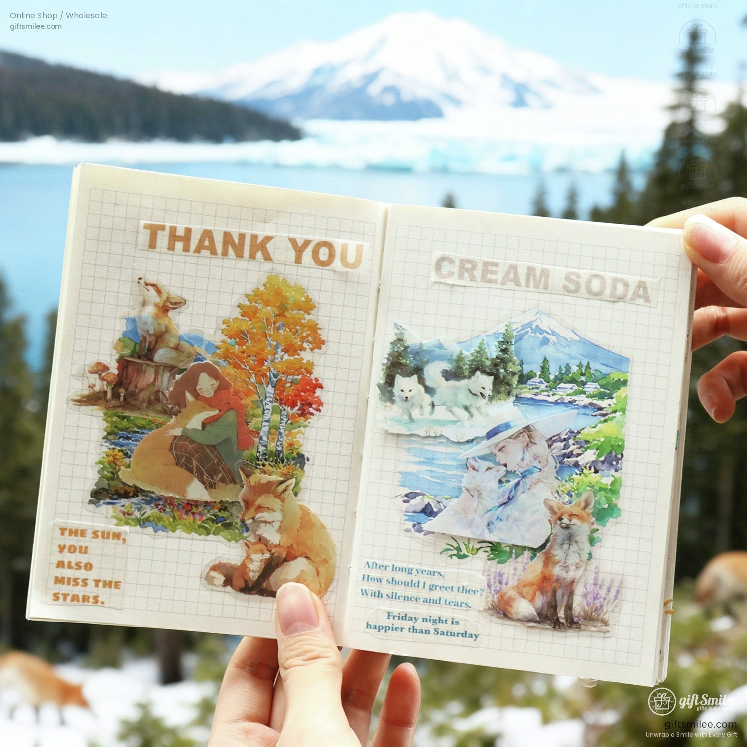 Matte Pet Die‑Cut Watercolor Animal Themes 40Pcspack Decorative Stickers | KS-SA-4269